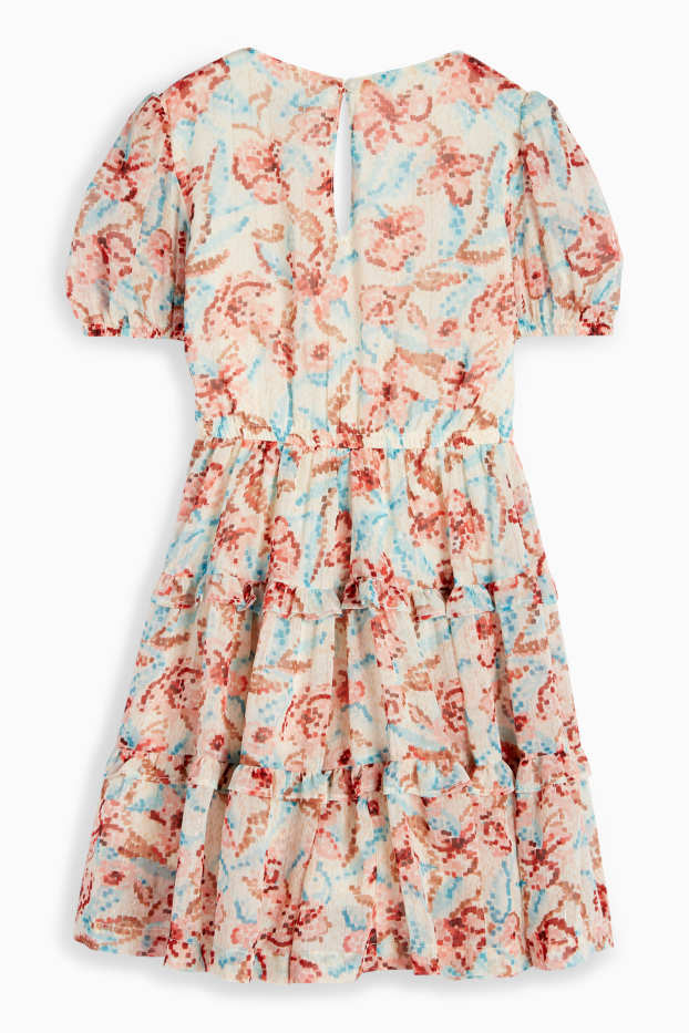 Bambine - Vestito - a fiori - bianco crema
