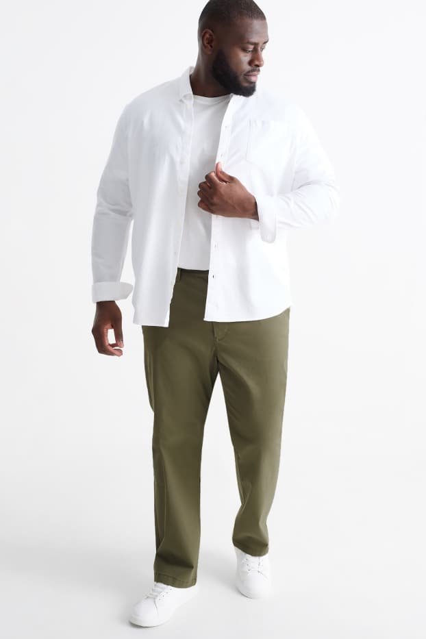 Pánské - Kalhoty chino - regular fit - khaki