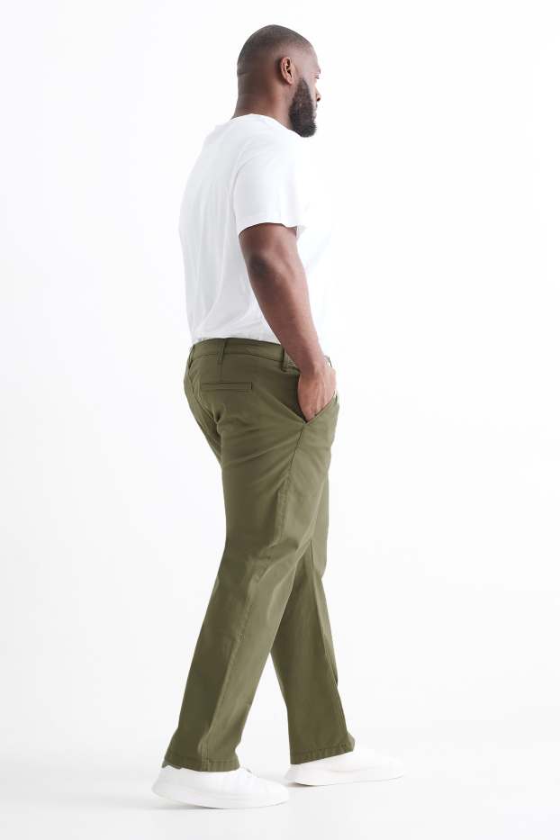 Pánské - Kalhoty chino - regular fit - khaki
