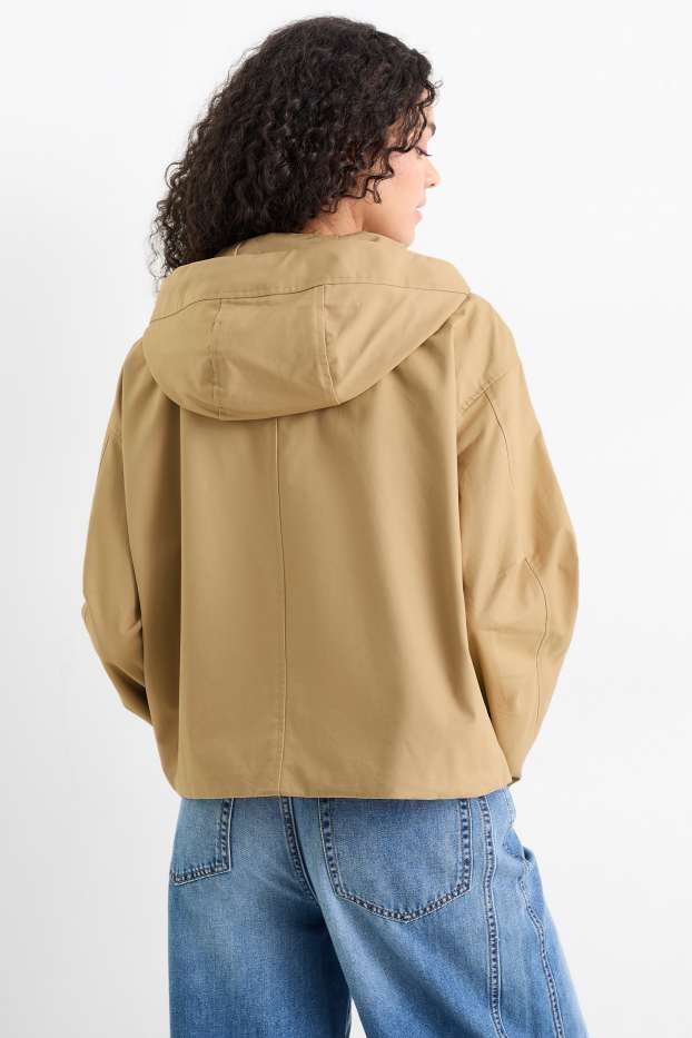 Damen - Jacke mit Kapuze - beige