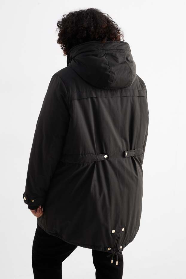 Women - Parka with hood - black