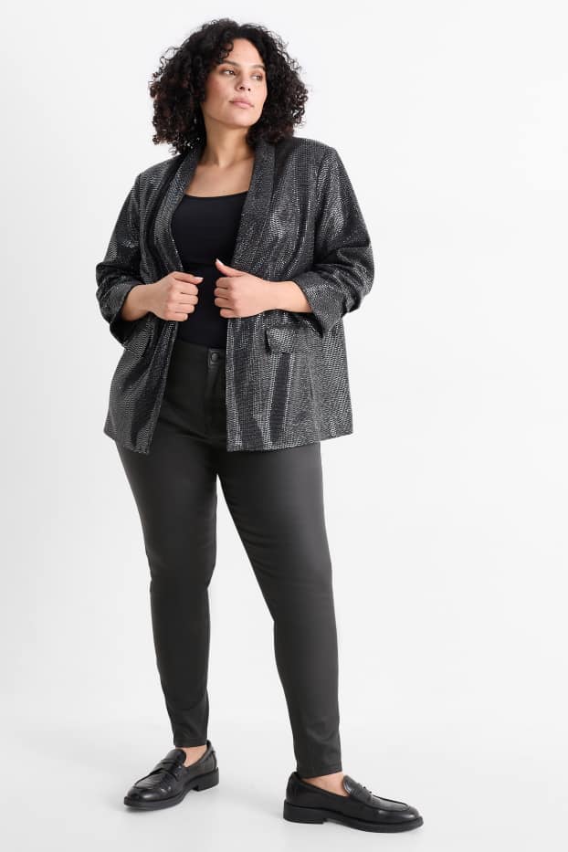 Femmes - Pantalon - high waist - skinny fit - noir