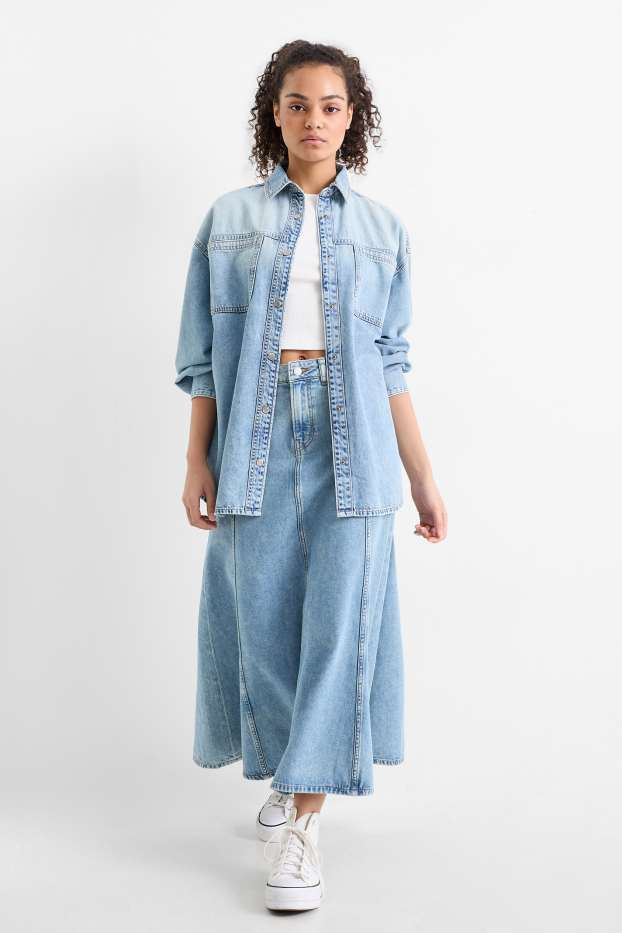 Damen - Jeansrock - helljeansblau