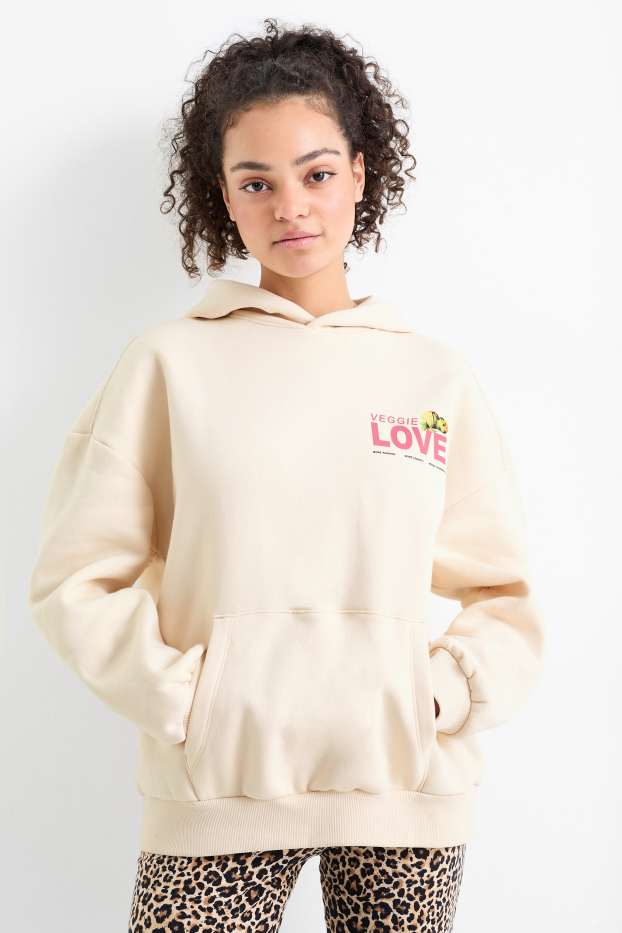 Femmes - Sweat à capuche - blanc crème