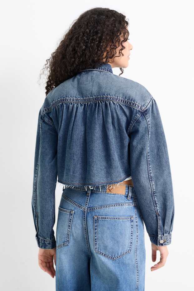 Femmes - Veste en jean courte - jean bleu