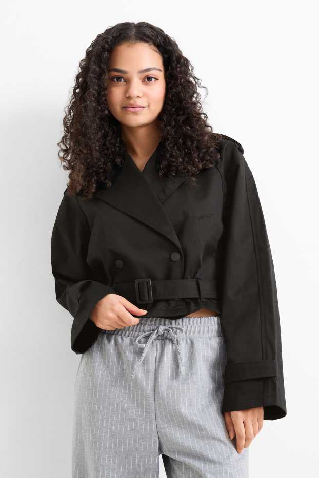 Dona - Gavardina crop - negre