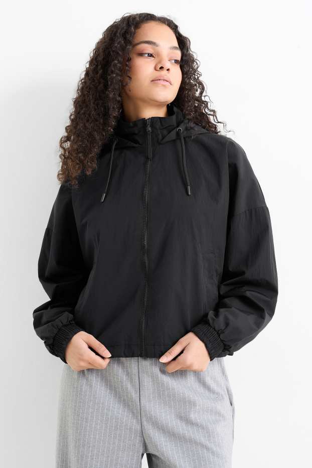 Damen - Jacke mit Kapuze - schwarz