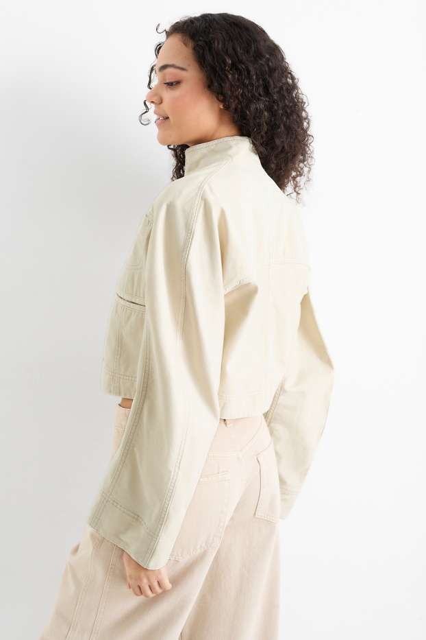Women - Cropped jacket - light beige