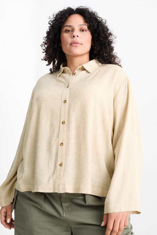 Damen - Bluse - hellbeige