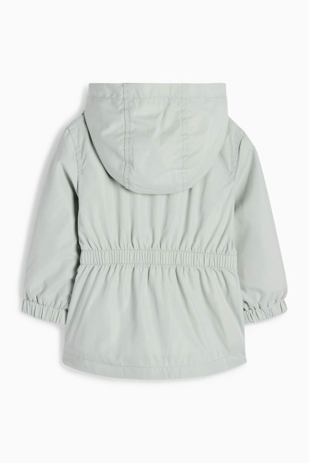 Baby Mädchen - Blümchen - Baby-Jacke mit Kapuze - mintgrün