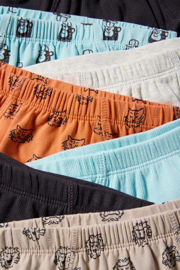 Bambini - Confezione da 7 - animali selvatici - slip - turchese
