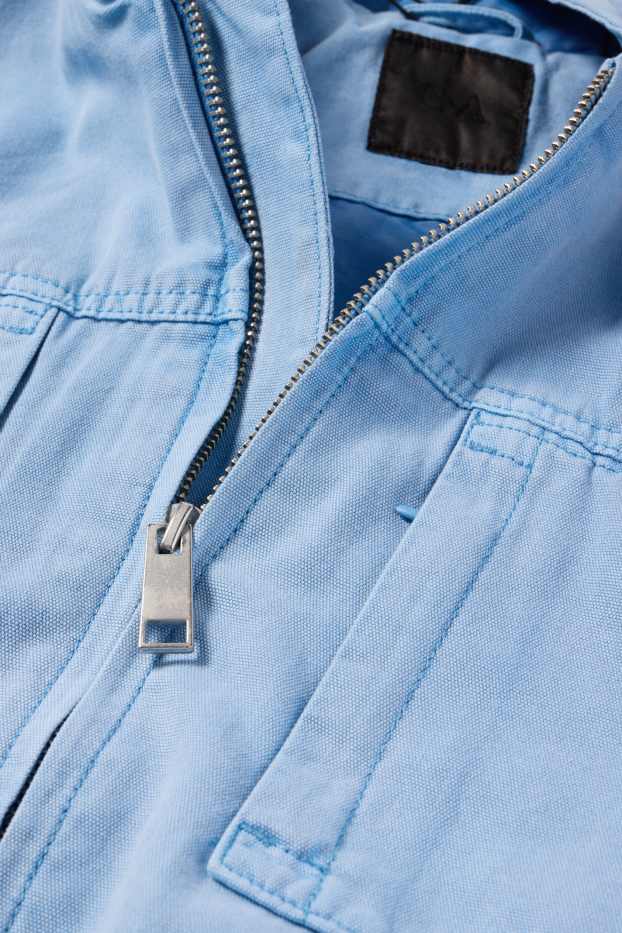 Herren - Jacke mit Kapuze - blau