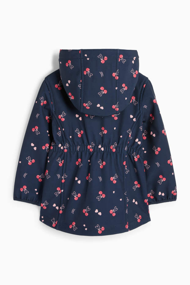Bambine - Ciliegia - giacca softshell con cappuccio - impermeabile - blu scuro