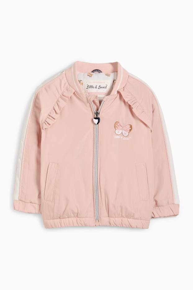 Bebeluși - fete - Fluture - jachetă bebeluși - roz