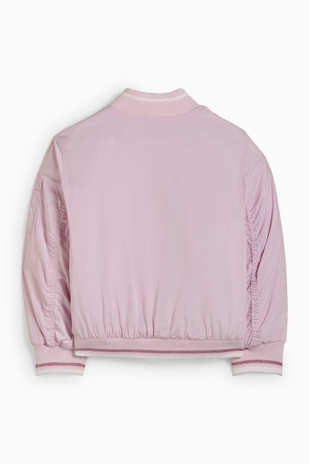 Kinder Mädchen - Schmetterling - Bomberjacke - rosa