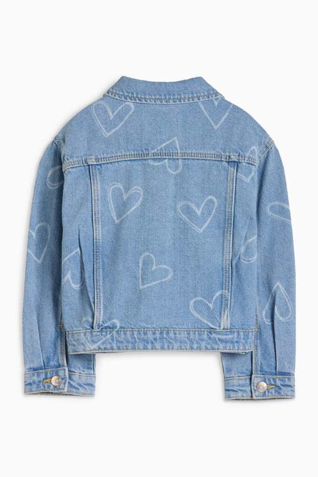 Kinder Mädchen - Herz - Jeansjacke - helljeansblau