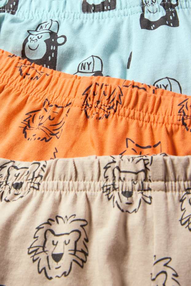 Copii - Băieți - Multipack 3 buc. - animale sălbatice - pijama scurtă - 6 piese - portocaliu