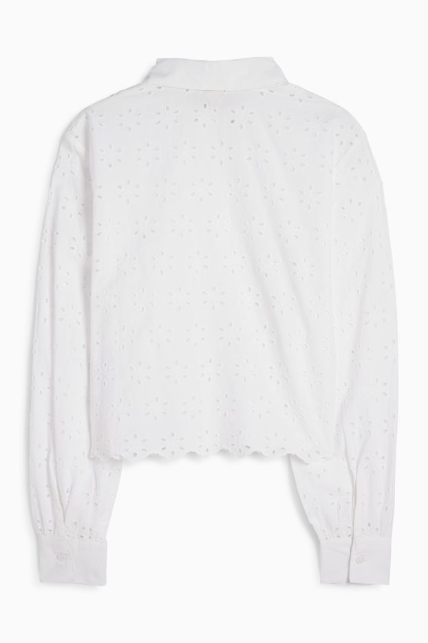 Dona - Brusa - brodat anglès - blanc trencat