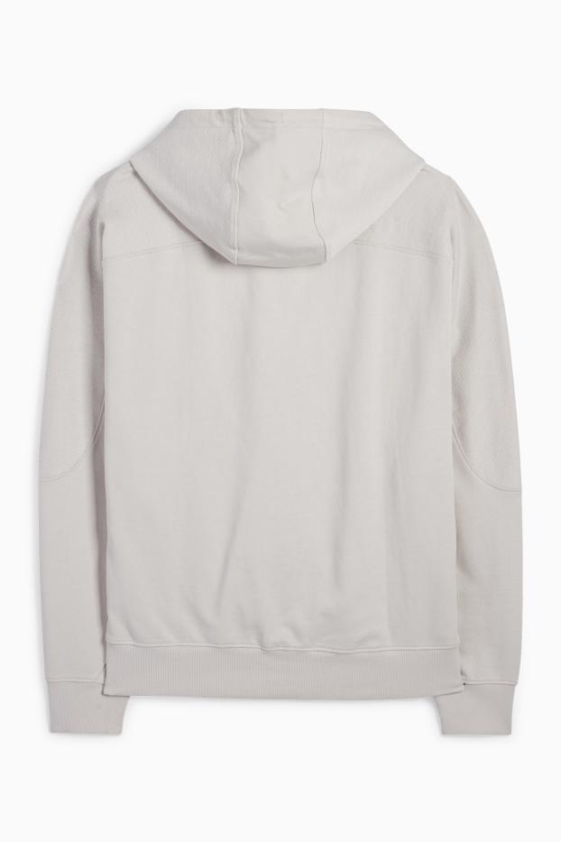 Herren - Oversized-Sweatjacke mit Kapuze - hellgrau