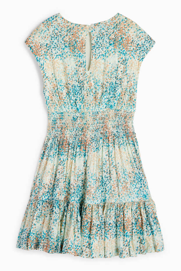 Kinder Mädchen - Kleid - gepunktet - grün