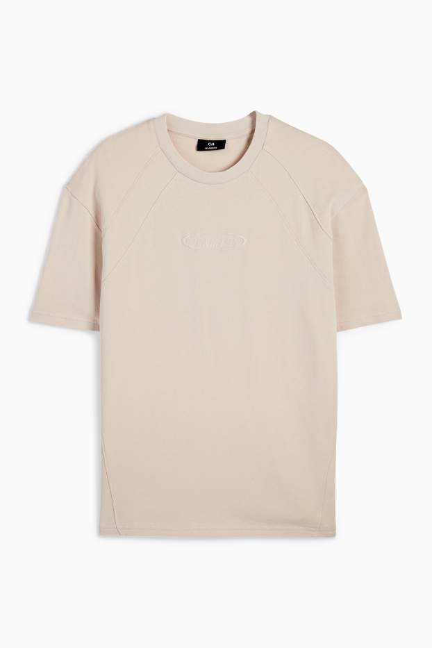 Heren - Sweatshirt - korte mouwen - licht beige