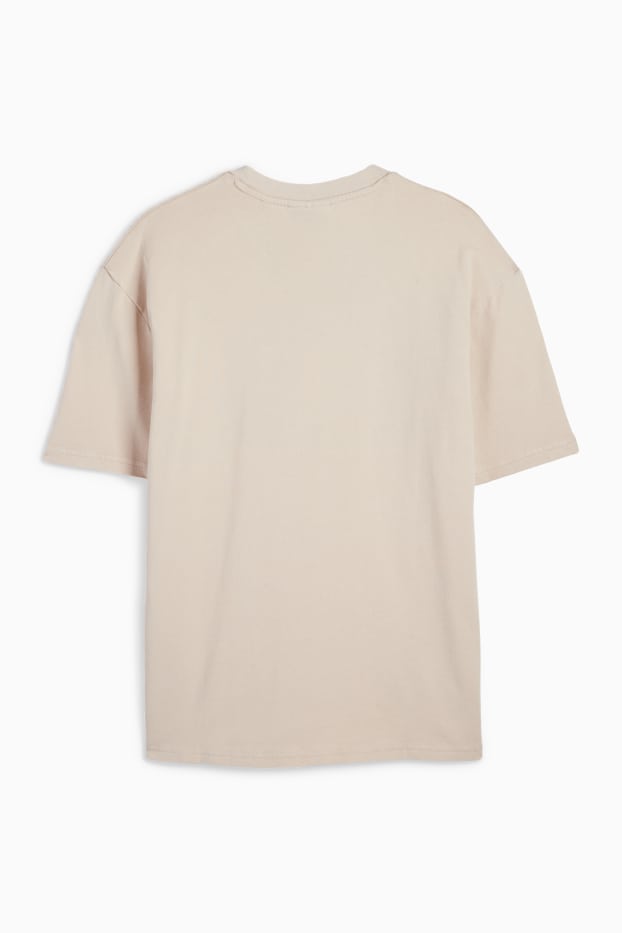 Heren - Sweatshirt - korte mouwen - licht beige