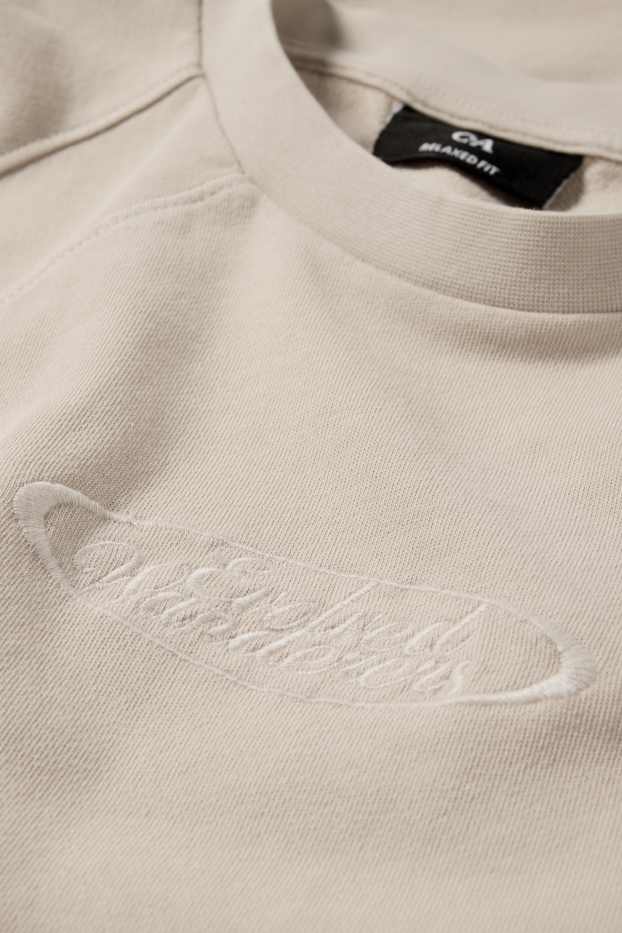 Heren - Sweatshirt - korte mouwen - licht beige