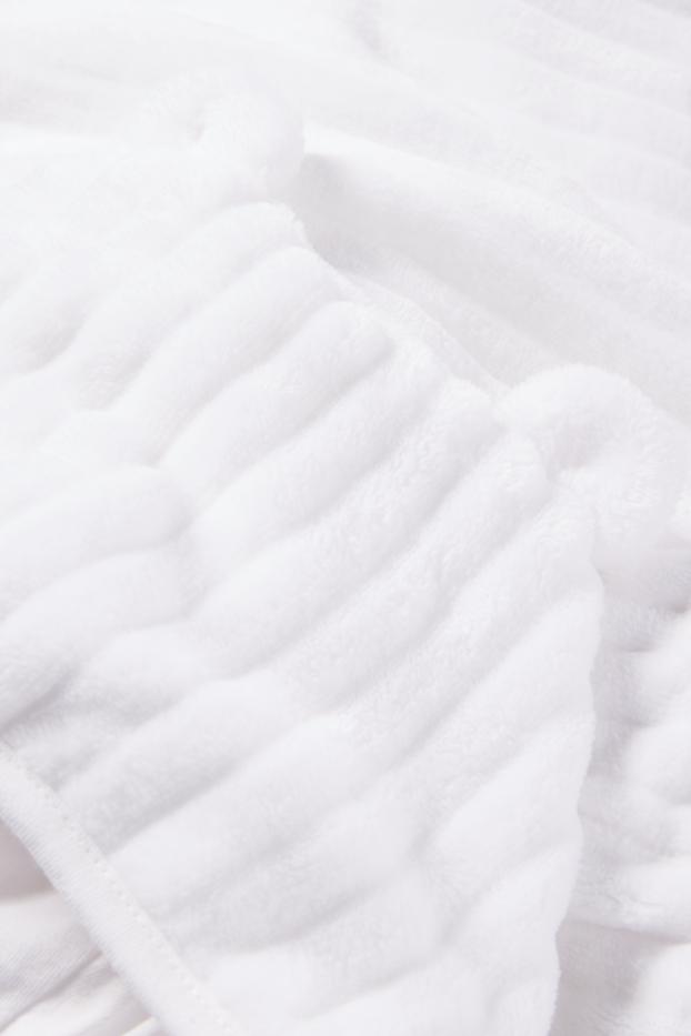 Bébés filles - Peignoir à capuche - côtelé - blanc