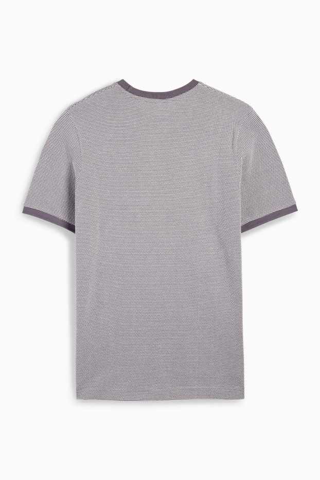 Hommes - T-shirt - texturé - gris