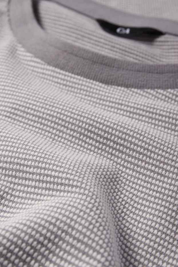 Hommes - T-shirt - texturé - gris