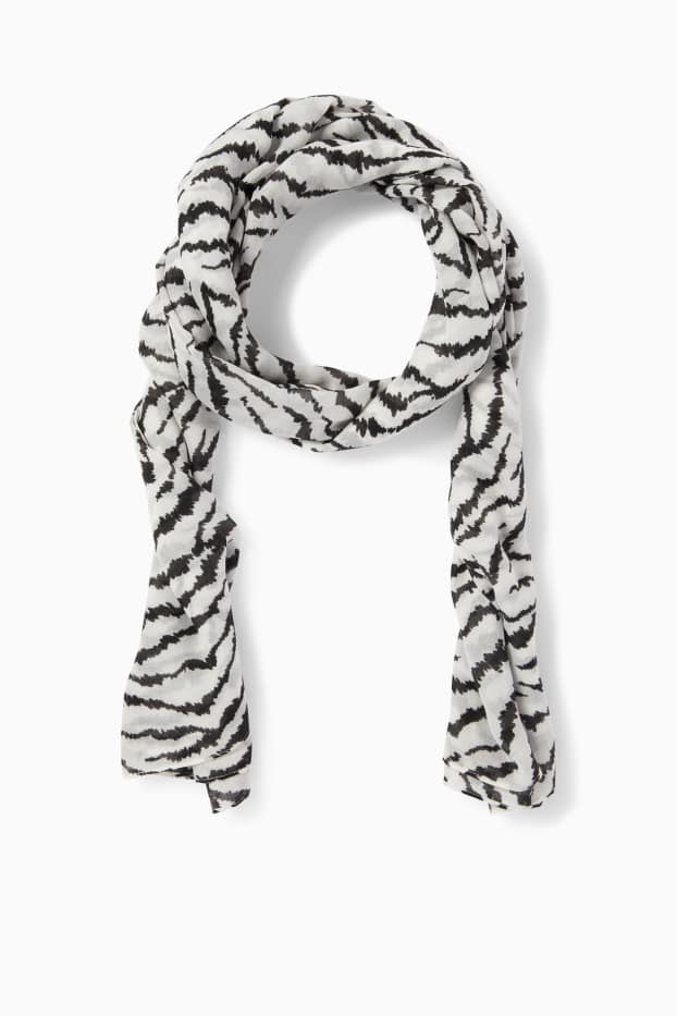 Women - Scarf - patterned - black / white