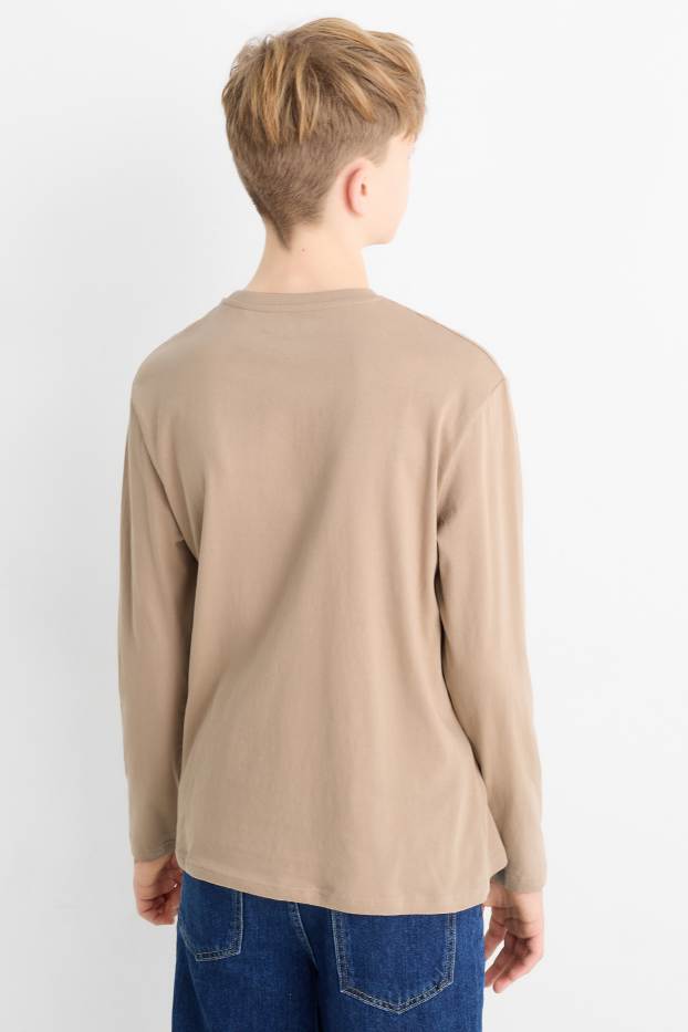 Kinder Jungen - Yu-Gi-Oh! - Langarmshirt - taupe