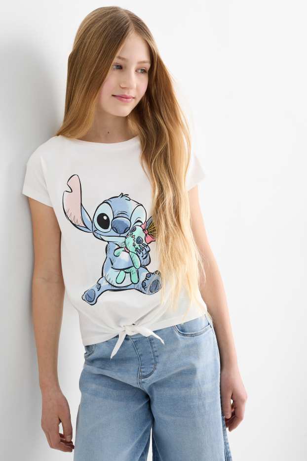 Copii - Fete - Multipack 2 buc. - Lilo & Stitch - tricou cu mânecă scurtă - alb / albastru deschis
