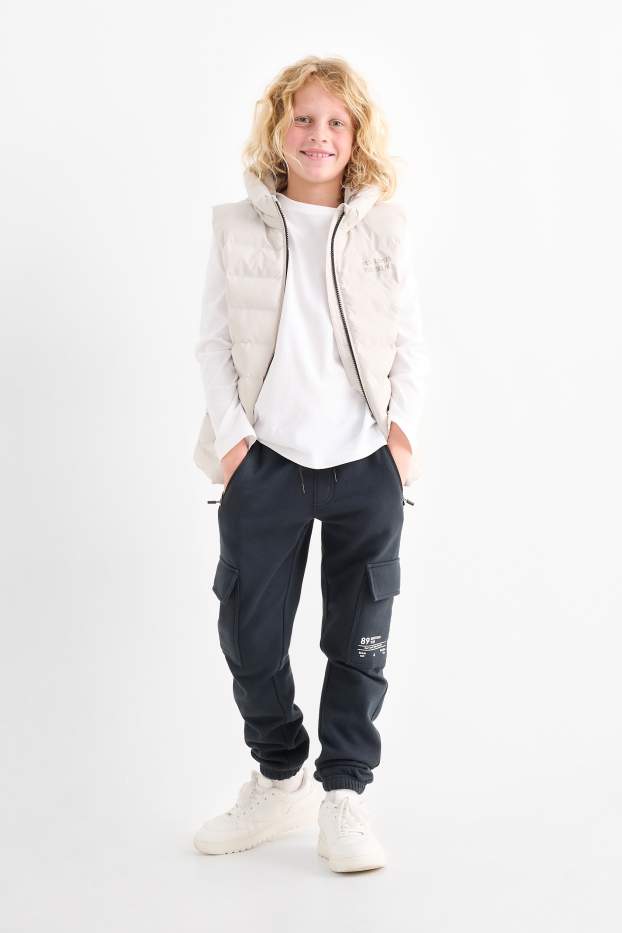Kinder Jungen - Multipack 2er - Cargo-Jogginghose - dunkelgrau
