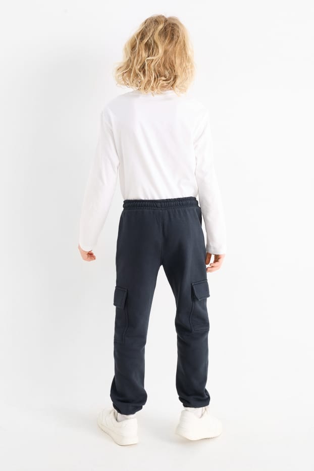 Kinder Jungen - Multipack 2er - Cargo-Jogginghose - dunkelgrau