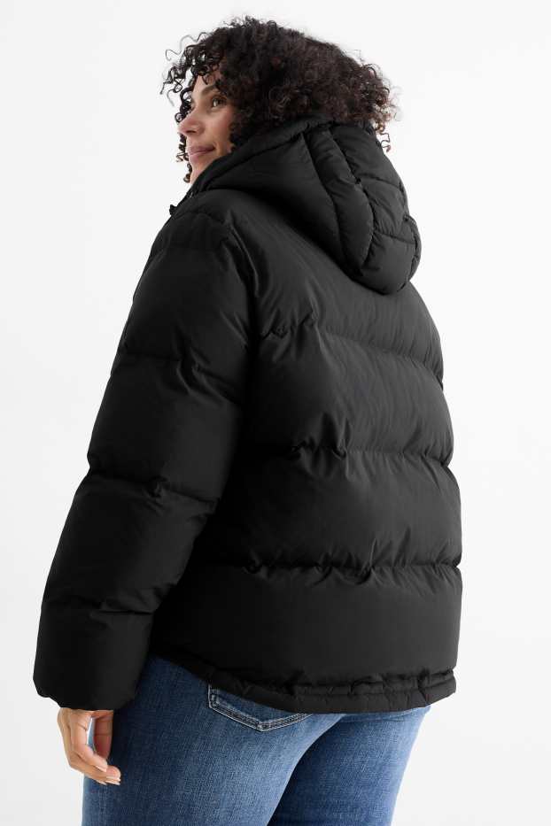 Donna - Giacca trapuntata con cappuccio - idrorepellente - nero