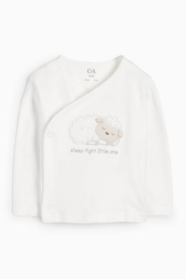 Baby Jungen - Schäfchen - Erstlingsoutfit - 2 teilig - hellgrau