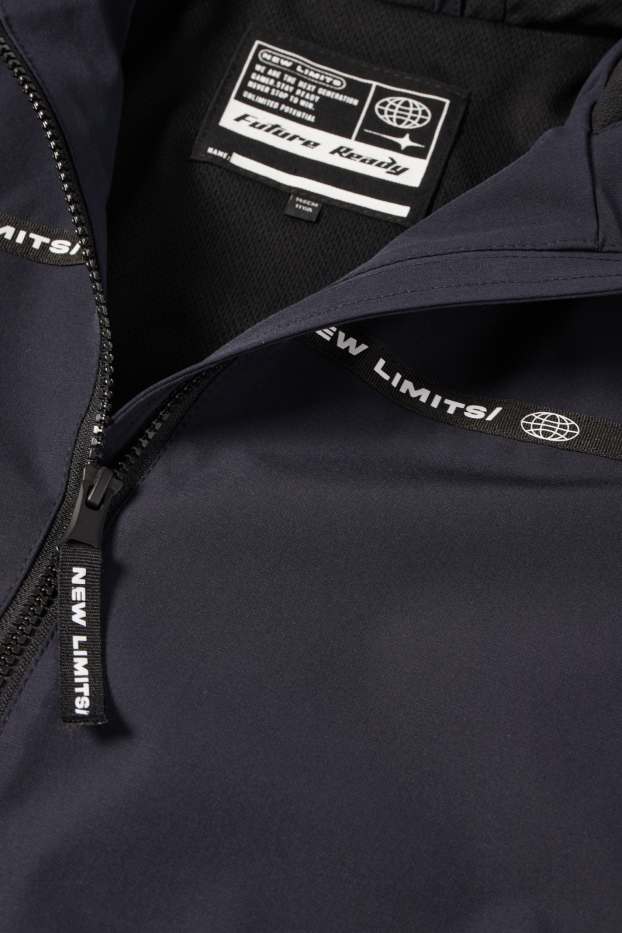 Enfants garçons - Veste à capuche - déperlante - bleu foncé