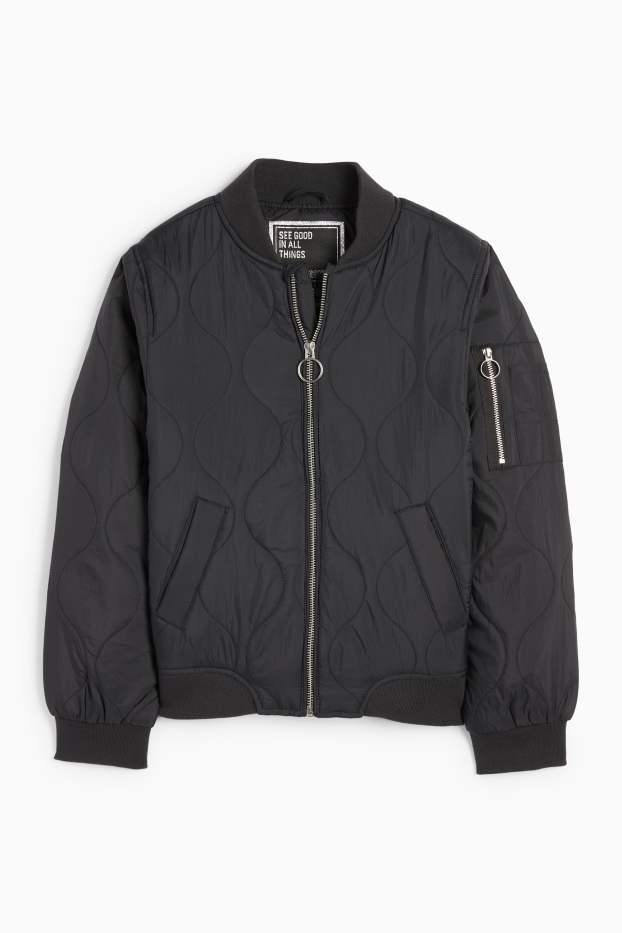 Děti - dívky - Prošívaný bomber - černá