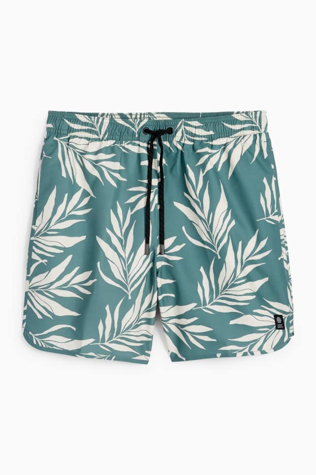 Hommes - Short de bain - à motif - vert