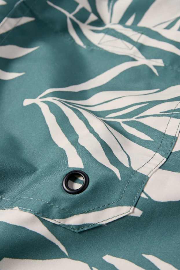 Hommes - Short de bain - à motif - vert