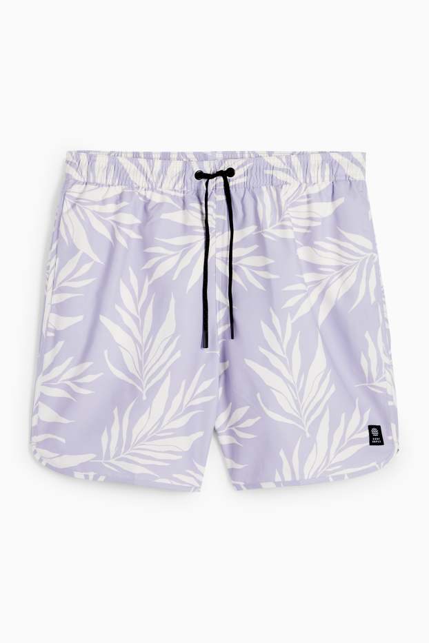 Hommes - Short de bain - à motif - violet clair