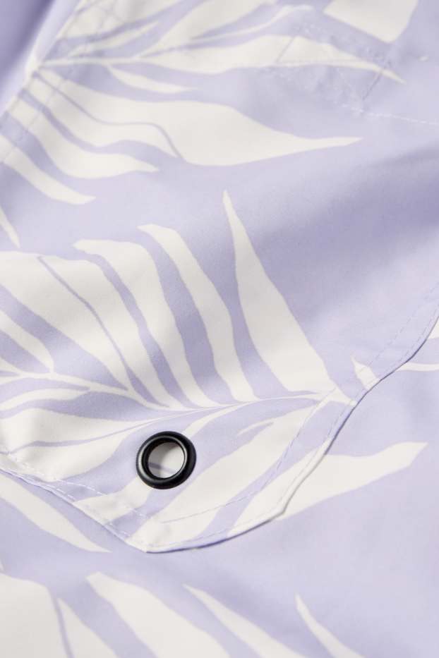 Hommes - Short de bain - à motif - violet clair