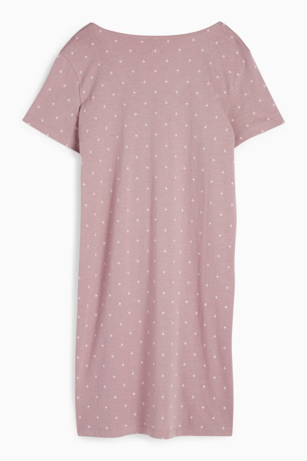Femmes - Chemise de nuit - à motif - rose foncé