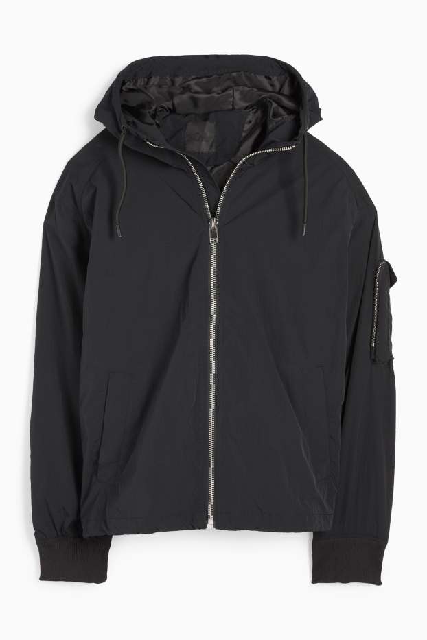 Men - Jacket with hood - black