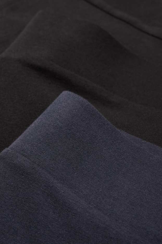 Damen - Multipack 2er - Basic-Capri-Leggings - blau / schwarz