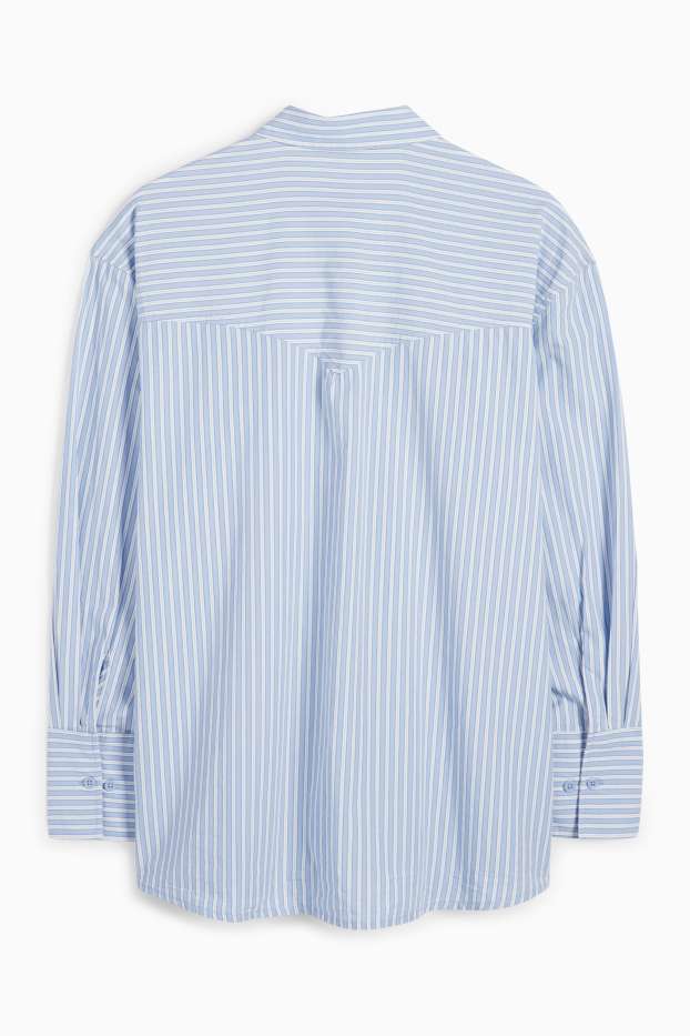 Women - Blouse - striped - light blue
