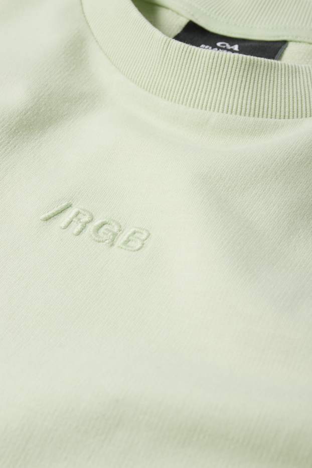 Heren - Sweatshirt - relaxed fit - korte mouwen - mintgroen
