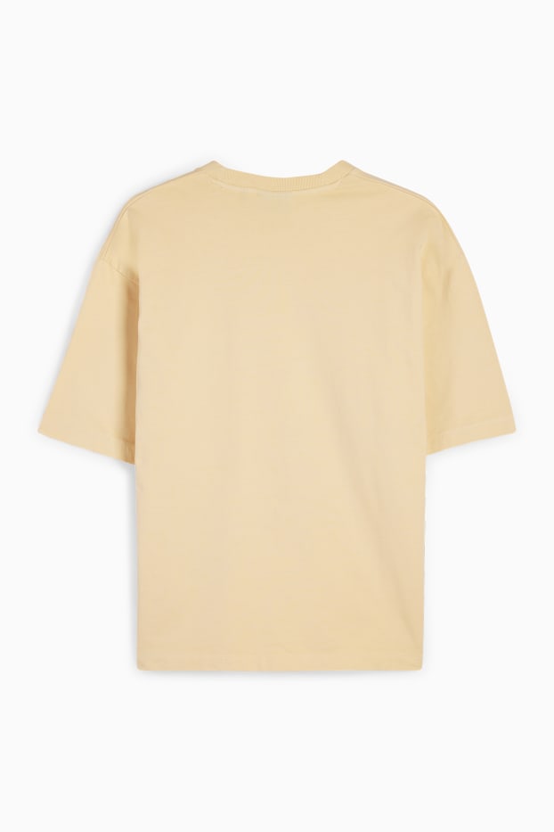Heren - Sweatshirt - relaxed fit - korte mouwen - geel