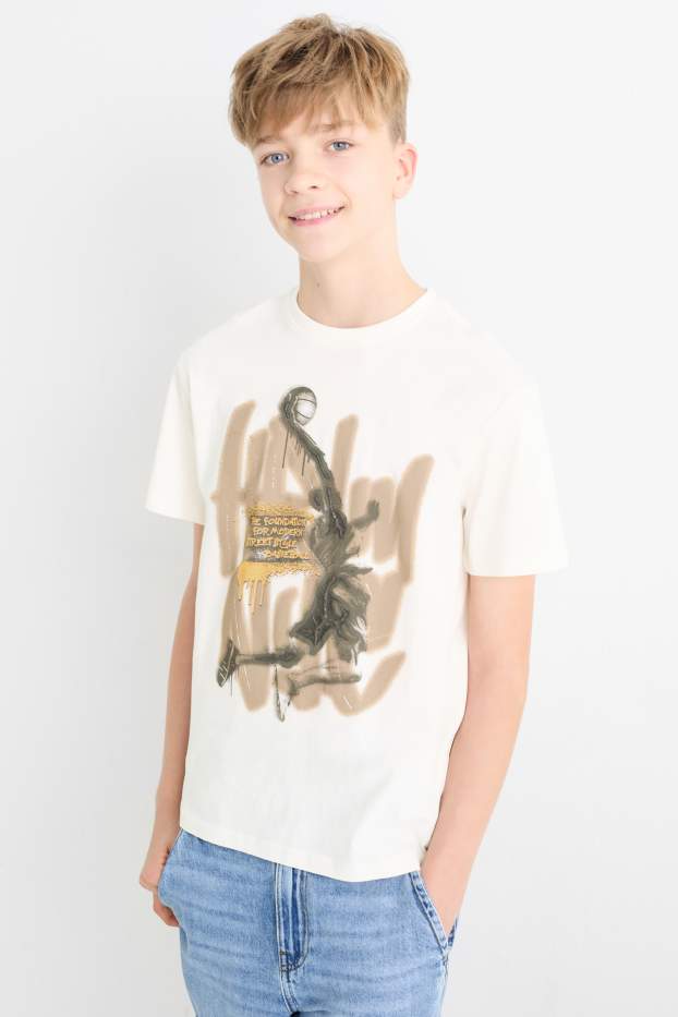 Children Boys - Multipack of 3 - New York basketball - short sleeve T-shirt - light beige
